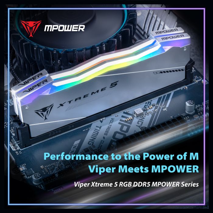 Patriot Viper Xtreme 5 RGB Kit MPOWER 32GB (2x16GB) DDR5-6400 CL32, 1.4V - slika 4