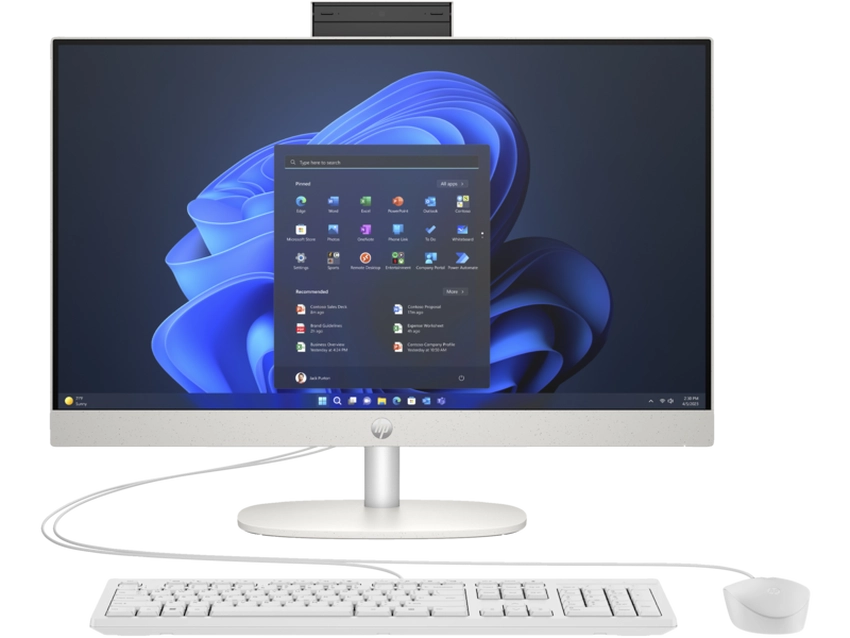 Intel Core i7-1355U (1,7 GHz), 16 GB DDR4-3200, SSD 512 GB PCIe NVMe, Intel Iris Xe Graphics (IGP), Wi-Fi 6, Bluetooth 5.3, 60,5 cm (23,8") FHD (1920x1080) AG LED, HDMI 1.4, 1x USB-C 3.2 Gen1 (5Gbps), 2x USB-A 3.2 Gen1 (5Gbps), 2x USB-A 2.0, Wired Kbd., Microsoft Windows 11 Pro (64-bit)