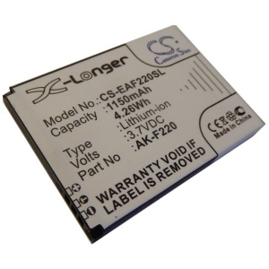 <b>Opis:</b><br><ul><li>Nadomestna baterija je izdelana po zasnovi in tehnologiji nemškega proizvajalca VHBW, kar zagotavlja odlično kvaliteto<br></li><li>Najsodobnejša tehnologija omogoča veliko ciklov polnjenja in praznjenja<br></li><li>Li-Ion celice so prijazne okolju, obenem pa zagotavljajo delovanje brez spominskega učinka<br></li><li>Termično stikalo ščiti baterijske celice pred pregrevanjem, prenapolnitvijo in kratkim stikom<br></li><li>Visoka kapaciteta baterije, podaljšan čas delovanja pri mirovanju naprave, zelo počasno samopraznjenje<br></li><li>100% kompatibilnost z originalno baterijo</li><li>Baterijo polnimo z originalnim ali nadomestnim polnilcem</li><li>Certifikati CE in ROHS</li></ul><br><br><p><b>Originalne oznake:</b></p><ul><li>AK-F220<br></li></ul><br><p><b>Primerno za:</b></p><ul></ul><br>Emporia:<br><ul><li>Flip Basic F220</li></ul><br><b>Lastnosti:</b><ul><li>Proizvajalec: VHBW</li><li>Vrsta: Li-Ion</li><li>Napetost: 3,7 V</li><li>Kapaciteta: 1.150 mAh (4,26 Wh)</li></ul><br>