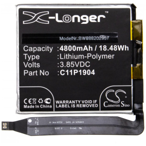 <b>Opis:</b><br><ul><li>Nadomestna baterija je izdelana po zasnovi in tehnologiji nemškega proizvajalca VHBW, kar zagotavlja odlično kvaliteto<br></li><li>Najsodobnejša tehnologija omogoča veliko ciklov polnjenja in praznjenja<br></li><li>Li-Polymer celice so prijazne okolju, obenem pa zagotavljajo delovanje brez spominskega učinka<br></li><li>Termično stikalo ščiti baterijske celice pred pregrevanjem, prenapolnitvijo in kratkim stikom<br></li><li>Visoka kapaciteta baterije, podaljšan čas delovanja pri mirovanju naprave, zelo počasno samopraznjenje<br></li><li>100% kompatibilnost z originalno baterijo</li><li>Baterijo polnimo z originalnim ali nadomestnim polnilcem</li><li>Certifikati CE in ROHS</li></ul><br><br><p><b>Originalne oznake:</b></p><ul><li>0B200-03740200<br></li><li>C11P1904</li></ul><br><b>Primerno za:</b><br><ul></ul><br>Asus:<br><ul><li>Zenfone 7, Zenfone 7 Pro, ZS670KS, ZS671KS<br></li></ul><br><b>Lastnosti:</b><ul><li>Proizvajalec: VHBW</li><li>Vrsta: Li-Polymer</li><li>Napetost: 3,85 V</li><li>Kapaciteta: 4.800 mAh (18,48 Wh)</li></ul><br>