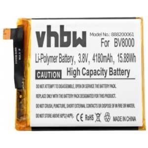 <b>Opis:</b><br><ul><li>Nadomestna baterija je izdelana po zasnovi in tehnologiji nemškega proizvajalca VHBW, kar zagotavlja odlično kvaliteto<br></li><li>Najsodobnejša tehnologija omogoča veliko ciklov polnjenja in praznjenja<br></li><li>Li-Polymer celice so prijazne okolju, obenem pa zagotavljajo delovanje brez spominskega učinka<br></li><li>Termično stikalo ščiti baterijske celice pred pregrevanjem, prenapolnitvijo in kratkim stikom<br></li><li>Visoka kapaciteta baterije, podaljšan čas delovanja pri mirovanju naprave, zelo počasno samopraznjenje<br></li><li>100% kompatibilnost z originalno baterijo</li><li>Baterijo polnimo z originalnim ali nadomestnim polnilcem</li><li>Certifikati CE in ROHS</li></ul><br><br><p><b>Originalne oznake:</b></p><ul><li>V636468P<br></li></ul><br><br><p><b>Primerno za:</b></p><p>Blackview:</p><ul><li>BV8000, BV8000 Pro<br></li></ul><br><b>Lastnosti:</b><ul><li>Proizvajalec: VHBW</li><li>Vrsta: Li-Polymer</li><li>Napetost: 3,8 V</li><li>Kapaciteta: 4.180 mAh (15,88 Wh)</li></ul><br>