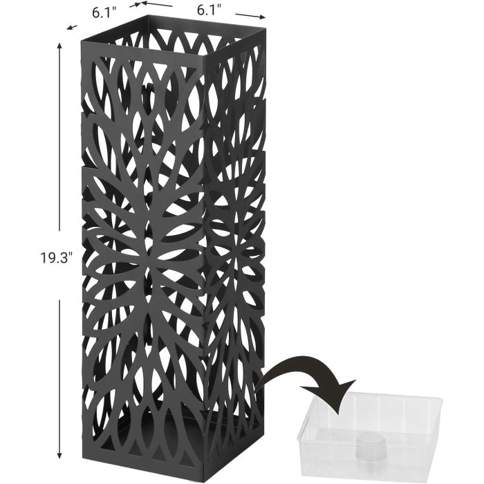SONGMICS Kovinsko stojalo za dežnike s kljukicami in posodo za kapljice LUC48B - slika 2