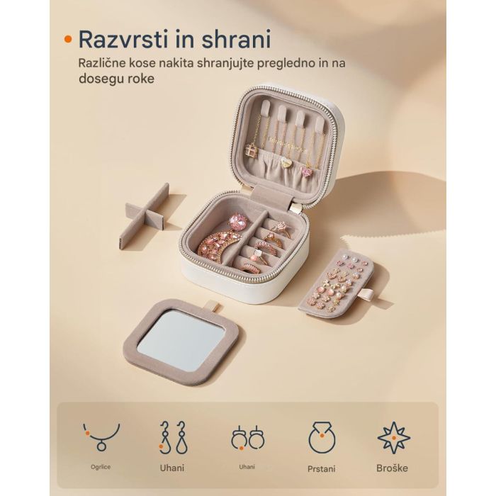 SONGMICS HOME ANAH Collection Potovalna škatlica za nakit - slika 2