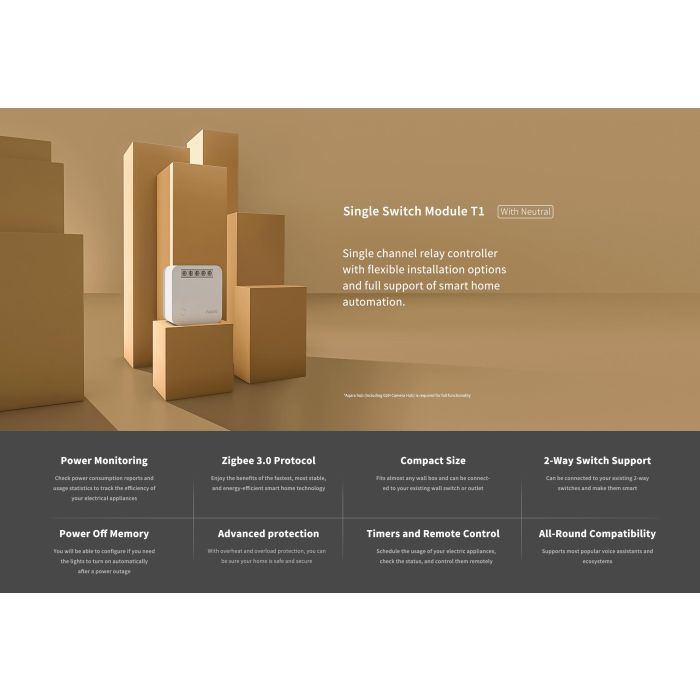 Aqara enojno relejno stikalo Zigbee SSM-U01 z nevtralnim vodnikom - slika 3