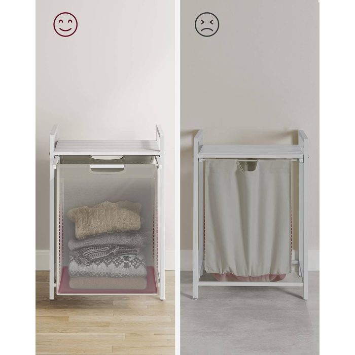 VASAGLE košara za perilo, bela, BLH101W01 - slika 4