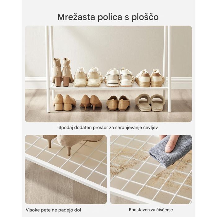 SONGMICS Obešalnik za oblačila, bela - slika 4