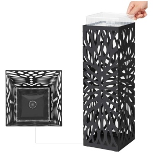 SONGMICS Kovinsko stojalo za dežnike s kljukicami in posodo za kapljice LUC48B | E-specialisti.si