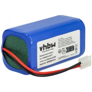 <b>Opis:</b><br><ul><li>Baterija za robotske sesalnike Xiaomi<br></li><li>Nadomestna baterija je izdelana po zasnovi in tehnologiji nemškega proizvajalca VHBW, kar zagotavlja odlično kvaliteto<br></li><li>Najsodobnejša tehnologija omogoča veliko ciklov polnjenja in praznjenja<br></li><li>Li-Ion celice so prijazne okolju, obenem pa zagotavljajo delovanje brez spominskega učinka<br></li><li>Termično stikalo ščiti baterijske celice pred pregrevanjem, prenapolnitvijo in kratkim stikom<br></li><li>Visoka kapaciteta baterije, podaljšan čas delovanja pri mirovanju naprave, zelo počasno samopraznjenje<br></li><li>100% kompatibilnost z originalno baterijo</li><li>Baterijo polnimo z originalnim ali nadomestnim polnilcem</li><li>Certifikati CE in ROHS</li></ul><br><br><p><b>Originalne oznake:</b><br></p><ul><li>H18650CH-4S1P<br></li></ul><br><p><b>Primerno za:</b></p>Xiaomi:<br><ul><li>MiJia Mi Robot Vacuum-Mop Essential G1, MJSTG1, SKV4136GL, MiJia G1,&nbsp;Robot Vacuum E12</li></ul><br>Phicomm:<br><ul><li>X3</li></ul><br>Flyco:<br><ul><li>FC9601, FC9602</li></ul><br>Neatsvor:<br><ul><li>X500</li></ul><br>Puppy:<br><ul><li>R30, R35</li></ul><br>Panasonic:<br><ul><li>MC-WRC53<br></li></ul><br><br><b>Lastnosti:</b><ul><li>Proizvajalec: VHBW</li><li>Vrsta: Li-Ion</li><li>Napetost: 14,4 V</li><li>Kapaciteta: 3.000 mAh (43,2 Wh)</li></ul><br>