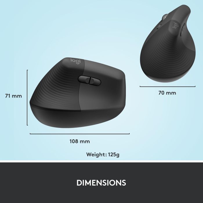 Logitech miška Lift LEFT Vertical Ergonomic, grafitna - slika 4