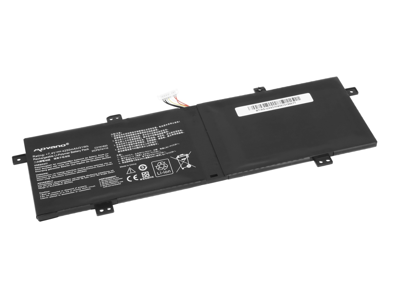 Baterija za Asus VivoBook S14 S431FA, C21N1833, 4250 mAh - slika 2