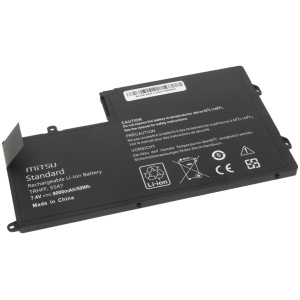<br><b>Opis:</b><br><ul><li>Nadomestna baterija je izdelana po zasnovi in tehnologiji proizvajalca Mitsu, kar zagotavlja odlično kvaliteto<br></li><li>Najsodobnejša tehnologija omogoča veliko ciklov polnjenja in praznjenja<br></li><li>Li-Polymer celice so prijazne okolju, obenem pa zagotavljajo delovanje brez spominskega učinka<br></li><li>Termično stikalo ščiti baterijske celice pred pregrevanjem, prenapolnitvijo in kratkim stikom<br></li><li>Visoka kapaciteta baterije, podaljšan čas delovanja pri mirovanju naprave, zelo počasno samopraznjenje<br></li><li>100% kompatibilnost z originalno baterijo</li><li>Baterijo polnimo z originalnim ali nadomestnim polnilcem</li><li>Certifikati CE in ROHS</li></ul><br><br><p><b>Originalne oznake:</b></p><ul><li>00PD19</li><li>01V2F</li><li>01V2F6</li><li>07P3X9</li><li>0DFVYN</li><li>0PD19</li><li>1FD2D</li><li>1V2F6</li><li>1WWHW</li><li>451-BBJY</li><li>451-BBK1</li><li>451-BBKI</li><li>451-BBLX</li><li>58DP4</li><li>5MD4V</li><li>7P3X9</li><li>86JK8</li><li>9HRXJ</li><li>DFVYN</li><li>DL011307-PRR13G01</li><li>DWFYM</li><li>OPD19</li><li>P38F</li><li>P38F001</li><li>P39F</li><li>P39F-002</li><li>P39F001</li><li>P39F002</li><li>P39F003</li><li>P49G</li><li>P49G-001</li><li>P49G001</li><li>P49G002</li><li>P49G003</li><li>P51G</li><li>P51G001</li><li>R0JM6</li><li>R77WV</li><li>TRHFF</li><li>VPH5X</li></ul><br><p><b>Primerno za:</b></p><p>Dell:</p><ul><li>Inspiron INS15LD-4528B, Inspiron INS15LD-1308B, Inspiron INS14LD-1528B, Inspiron INS14LD-1328B, Inspiron INS15LD-1528B, Inspiron INS15LD-1328B, Inspiron INS14LD-2528B, Inspiron INS14LD-1308B, Inspiron 5542, Inspiron 5442, Inspiron 5543, Inspiron 5443, Inspiron 5448, Inspiron 5548, Inspiron 5445, Inspiron 5545, Inspiron 5447, Inspiron 5547, Inspiron N5547, Inspiron N5447, Inspiron 14-5448, Inspiron 14-5447, Inspiron 15-5548, Inspiron 15-5545, Inspiron 15-5565, Inspiron 15-5547, Inspiron 15-5000</li><li>Latitude 3550-0123, Latitude 3450, Latitude 3550, Latitude 14-3450</li><li>Vostro 14-5480D-1728S, Vostro 14-5480D-2628T, Vostro 14-5480D-1308S, Vostro 14-5480D-3528R, Vostro 14-5480D-3328S, Vostro 14-5480D-1728R, Vostro 14-5480D-3528S, Vostro 14-5480D, Vostro 14-5480D-2528T, Vostro 14-5480D-3328R, Vostro 14-5480D-1308R</li><li>INS15-5565-D1945A, INS14MD-2728S, INS14MD-6648S, INS15MD-4748T, INS14MD-1528R, INS15MD-3728L, INS14MD-4328S, INS15MD-4328S, INS15MD-6648L, INS15-5565-D1945L, INS14MD-4748S, INS15MD-1728S, INS14MD-3628T, INS15MD-3628S, INS15MD-6648S, INS15-5565-D2225A, INS14MD-6648R, INS15MD-3828T, INS14MD-3628R, INS15MD-2628S, INS15MD-4629S, INS14MD-1328S, INS14MD-4528R, INS15MD-1328S, INS14MD-1628S, INS15MD-1528S, INS15MD-4528S, INS15-5565-D1225A, INS14MD-3728S, INS14MD-4528S, INS15MD-4748S, INS14MD-1628R, INS15MD-3728S, INS14MD-1528S, INS15MD-2628L, INS15MD-4648L, INS15-5565-D2945A, INS14MD-4648R, INS15MD-1828T, INS14MD-1628T, INS15MD-3628L, INS15MD-4648S, INS15-5565-D2225L, INS14MD-1328R, INS14MD-4648S, INS15MD-1328L, INS14MD-3628S, INS15MD-1528L, INS15MD-4528L</li><li>M5455D-2628R, M5455D-1828S, M5455D-1628B, M5455D-2628S, M5455D-2828R, M5455D-1628S<br></li></ul><br><br><b>Lastnosti:</b><ul><li>Proizvajalec: Mitsu</li><li>Vrsta: Li-Polymer</li><li>Napetost: 7,4 V</li><li>Kapaciteta: 8.000 mAh (59 Wh)</li></ul><br>