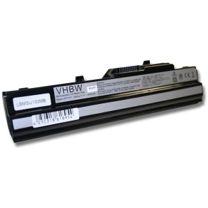 <p><b>Opis:</b><br></p><ul><li>Nadomestna baterija je izdelana po zasnovi in tehnologiji nemškega proizvajalca VHBW, kar zagotavlja odlično kvaliteto<br></li><li>Najsodobnejša tehnologija omogoča veliko ciklov polnjenja in praznjenja<br></li><li>Li-Ion celice so prijazne okolju, obenem pa zagotavljajo delovanje brez spominskega učinka<br></li><li>Termično stikalo ščiti baterijske celice pred pregrevanjem, prenapolnitvijo in kratkim stikom<br></li><li>Visoka kapaciteta baterije, podaljšan čas delovanja pri mirovanju naprave, zelo počasno samopraznjenje<br></li><li>100% kompatibilnost z originalno baterijo</li><li>Baterijo polnimo z originalnim ali nadomestnim polnilcem</li><li>Certifikati CE in ROHS</li></ul><br><p><b>Originalne oznake:</b><br></p><ul><li>40025611<br></li><li>40026354</li><li>40026355</li><li>40026356</li><li>14L-MS6837D1</li><li>3715A-MS6837D1</li><li>6317A-RTL8187SE</li><li>BTP-S11</li><li>BTP-S12</li><li>BTY-S11</li><li>BTY-S12</li><li>BTY-S13</li><li>TX2-RTL8187SE</li></ul><br><p><b>Primerno za:</b></p>Medion:<br><ul><li>Akoya 1210, Akoya Mini E1210,&nbsp;MD96727, MD96888, MD96891, MD96909, MD96910, MD96912, MD96914, MD96925, MD96926, MD96952, MD96953, MD97160, S1210, Mivvy, M310, Mouse Computer</li></ul><br><p>LG:</p><ul><li>X110 NetBook</li></ul><br><p>MSI Wind:</p><br><ul><li>MS-N011, U90 Serija, U100, U100-002LA, U100-035US, U100-036LA, U100-037CA, U100-035LA, U100-030CA, U100-002CA, U100-053LA, U100-001CA, U100-030CA, U100-039LA, U100-039LA, U100W-085NL, U100X</li></ul><br><br><b>Lastnosti:</b><ul><li>Proizvajalec: VHBW</li><li>Barva: črna</li><li>Vrsta: Li-Ion</li><li>Napetost: 11,1 V</li><li>Kapaciteta: 4.400 mAh (49 Wh)</li><li>Število celic: 6</li></ul><br>