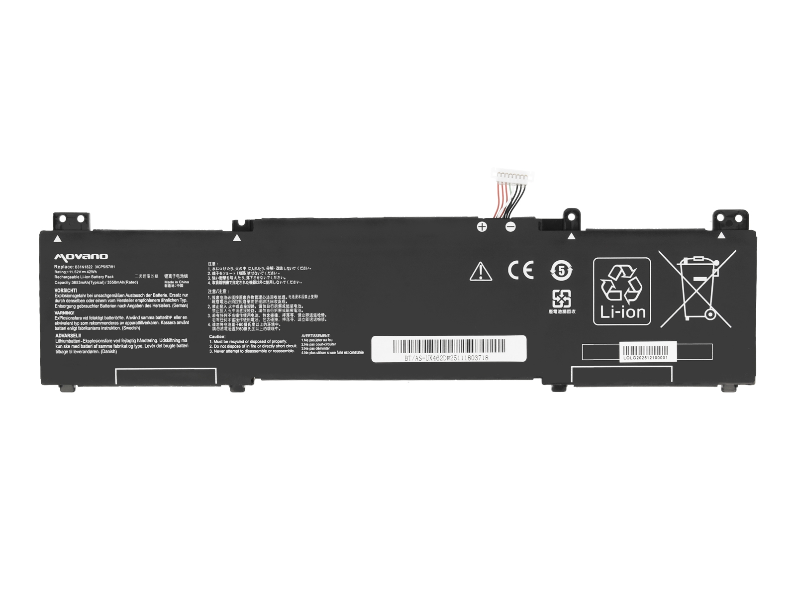 Baterija za Asus Flip 14 UM462DA / UX462DA, B31N1822, 3600 mAh - slika 5