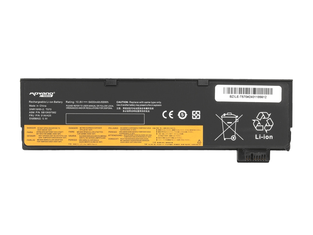 Baterija za Lenovo Thinkpad T570 / T470 / P51S, 01AV422, 6400 mAh - slika 5