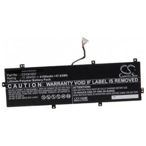 Opis:Nadomestna baterija je izdelana po zasnovi in tehnologiji nemškega proizvajalca VHBW, kar zagotavlja odlično kvalitetoNajsodobnejša tehnologija omogoča veliko ciklov polnjenja in praznjenjaLi-Polymer  celice so prijazne okolju, obenem pa zagotavljajo delovanje brez spominskega učinkaTermično stikalo ščiti baterijske celice pred pregrevanjem, prenapolnitvijo in kratkim stikomVisoka kapaciteta baterije, podaljšan čas delovanja pri mirovanju naprave, zelo počasno samopraznjenje100% kompatibilnost z originalno baterijoBaterijo polnimo z originalnim ali nadomestnim polnilcemCertifikati CE in ROHSOriginalne oznake:0B200-033302000B200-03630000C31N1831Primerno za:Asus:P3540FA, p3540fa-0091a8265u, p3540fa-0101a8565u, P3540FA-BQ0034, P3540FA-BQ0067R, P3540FA-BQ0072R, P3540FA-BQ0079R, P3540FA-BR0142R, p3540fa-ej00056r, p3540fa-ej0056r, p3540fa-ej0058r, P3548FA, P574FA, PE574FA, Pro3548FA, Pro574FA, PX574FAZenBook 14 UX433FA-A5232R, ZenBook 14 UX433FA-A6168R, ZenBook 14 UX433FN-A5802T, ZenBook 14 UX433FN-N5230R, ZenBook 14 UX433FQ-A5032R, ZenBook 14 UX433FQ-A5032T, ZenBook 14 UX433FQ-A5033R, ZenBook 14 UX433FQ-A5081T, ZenBook 14 UX433FQ-A5105R, ZenBook 14 UX433FQ-A5107R, ZenBook 14 UX433FQ-AI109T, ZenBook 14 UX434FQ-AI116TZenBook Flip 13 UX362FA-BP8203T, ZenBook Flip 13 UX362FA-BP8505T, ZenBook Flip 13 UX362FA-EL046T, ZenBook Flip 13 UX362FA-EL090T, ZenBook Flip 13 UX362FA-EL094T, ZenBook Flip 13 UX362FA-EL098T, ZenBook Flip 13 UX362FA-EL128T, ZenBook Flip 13 UX362FA-EL148T, ZenBook Flip 13 UX362FA-EL205R, ZenBook Flip 13 UX362FA-EL205T, ZenBook Flip 13 UX362FA-EL206T, ZenBook Flip 13 UX362FA-EL221T, ZenBook Flip 13 UX362FA-EL224T, ZenBook Flip 13 UX362FA-EL225R, ZenBook Flip 13 UX362FA-EL226T, ZenBook Flip 13 UX362FA-EL254T, ZenBook Flip 13 UX362FA-EL277T, ZenBook Flip 13 UX362FA-EL308T, ZenBook Flip 13 UX362FA-EL501T, ZenBook Flip 13 UX362FA-EL701T, ZenBook Flip 13 UX362FA-EL217T, ZenBook Flip 13 UX362FA-EL969TZenBook UX430UA-GV445T, ZenBook UX430UA-GV569T, ZenBook UX430UQ-GV045T, ZenBook UX430UQ-GV082T, ZenBook UX430UQ-GV235RLastnosti:Proizvajalec: VHBWBarva: črnaVrsta: Li-PolymerNapetost: 11,55 VKapaciteta: 4.150 mAh (47,93 Wh)