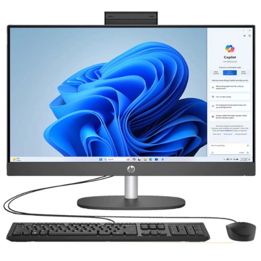 Intel Core i3-N300 (0,8 - 3,8 GHz), 8 GB DDR4-3200 , SSD 512 GB M.2 PCIe NVMe, Intel UHD Graphics (IGP), Wi-Fi 6 (2x2), Bluetooth 5.3, Webcam, 60,5 cm (23,8″) FHD (1920x1080) AG LED, HDMI, 1x USB-C 3.2 Gen1 (5Gbps), 2x USB-A 3.2 Gen2 (5Gbps), 2x USB-A 2.0 (480Mbps), Black Wired Kbd., Microsoft Windows 10 Pro (64-bit)