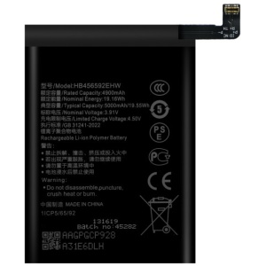 <b>Opis:</b><br><ul><li>Nadomestna baterija je izdelana po zasnovi in tehnologiji nemškega proizvajalca MPS, kar zagotavlja odlično kvaliteto<br></li><li>Najsodobnejša tehnologija omogoča veliko ciklov polnjenja in praznjenja<br></li><li>Li-Polymer celice so prijazne okolju, obenem pa zagotavljajo delovanje brez spominskega učinka<br></li><li>Termično stikalo ščiti baterijske celice pred pregrevanjem, prenapolnitvijo in kratkim stikom<br></li><li>Visoka kapaciteta baterije, podaljšan čas delovanja pri mirovanju naprave, zelo počasno samopraznjenje</li><li>100% kompatibilnost z originalno baterijo</li><li>Baterijo polnimo z originalnim ali nadomestnim polnilcem</li><li>Certifikati CE in ROHS</li></ul><br><br><p><b>Originalne oznake:</b></p><ul><li>HB456592EHW</li></ul><br><br><p><b>Primerno za:</b></p><p >Huawei:</p><ul><li>Honor X8c ABR-LX1, Honor X8c ABR-LX2, Honor X8c ABR-LX3</li></ul><br><b>Lastnosti:</b><ul><li>Proizvajalec: MPS</li><li>Vrsta: Li-Polymer</li><li>Napetost: 3,91 V</li><li>Kapaciteta: 5.000 mAh (19,55 Wh)</li></ul><br>