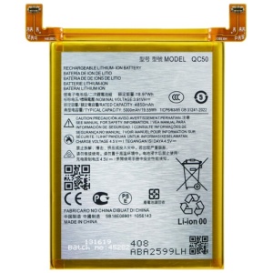 <b>Opis:</b><br><ul><li>Nadomestna baterija je izdelana po zasnovi in tehnologiji nemškega proizvajalca MPS, kar zagotavlja odlično kvaliteto<br></li><li>Najsodobnejša tehnologija omogoča veliko ciklov polnjenja in praznjenja<br></li><li>Li-Polymer celice so prijazne okolju, obenem pa zagotavljajo delovanje brez spominskega učinka<br></li><li>Termično stikalo ščiti baterijske celice pred pregrevanjem, prenapolnitvijo in kratkim stikom<br></li><li>Visoka kapaciteta baterije, podaljšan čas delovanja pri mirovanju naprave, zelo počasno samopraznjenje<br></li><li>100% kompatibilnost z originalno baterijo</li><li>Baterijo polnimo z originalnim ali nadomestnim polnilcem</li><li>Certifikati CE in ROHS</li></ul><br><br><p><b>Originalne oznake:</b></p><ul><li>QC50&nbsp;</li></ul><br><br><p><b>Primerno za:</b></p><p>&nbsp;&nbsp; &nbsp; Motorola:</p><p><ul><li>Edge 50 Fusion, Edge 2024&nbsp; &nbsp;&nbsp;</li></ul><br></p><b>Lastnosti:</b><ul><li>Proizvajalec: MPS</li><li>Vrsta: Li-Polymer</li><li>Napetost: 3,85 V</li><li>Kapaciteta: 5.000 mAh (19.55 Wh)</li></ul><br>