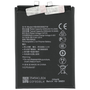 <b>Opis:</b><br><ul><li>Nadomestna baterija je izdelana po zasnovi in tehnologiji nemškega proizvajalca MPS, kar zagotavlja odlično kvaliteto<br></li><li>Najsodobnejša tehnologija omogoča veliko ciklov polnjenja in praznjenja<br></li><li>Li-Polymer celice so prijazne okolju, obenem pa zagotavljajo delovanje brez spominskega učinka<br></li><li>Termično stikalo ščiti baterijske celice pred pregrevanjem, prenapolnitvijo in kratkim stikom<br></li><li>Visoka kapaciteta baterije, podaljšan čas delovanja pri mirovanju naprave, zelo počasno samopraznjenje</li><li>100% kompatibilnost z originalno baterijo</li><li>Baterijo polnimo z originalnim ali nadomestnim polnilcem</li><li>Certifikati CE in ROHS</li></ul><br><br><p><b>Originalne oznake:</b></p><ul><li>HB466589EFW</li></ul><br><br><p><b>Primerno za:</b></p><p>Huawei:</p><ul><li>Nova 8i, NEN-L22, NEN-LX1, NEN-LX3</li></ul><br><p>Honor:</p><ul><li>Honor 50 Lite, NTN-L22, NTN-LX1, NTN-LX3<br></li></ul><br><b>Lastnosti:</b><ul><li>Proizvajalec: MPS</li><li>Vrsta: Li-Polymer</li><li>Napetost: 3,87 V</li><li>Kapaciteta: 4.300 mAh (16,64 Wh)</li></ul><br>