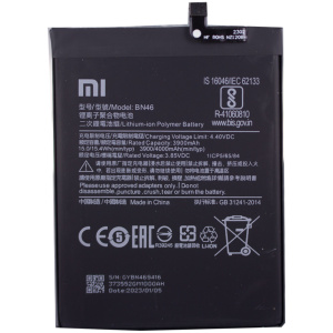 <br><b>Opis:</b><br><ul><li><b>Originalna baterija proizvajalca Xiaomi</b><br></li><li>Najsodobnejša tehnologija omogoča veliko ciklov polnjenja in praznjenja<br></li><li>Li-Ion celice so prijazne okolju, obenem pa zagotavljajo delovanje brez spominskega učinka<br></li><li>Termično stikalo ščiti baterijske celice pred pregrevanjem, prenapolnitvijo in kratkim stikom<br></li><li>Visoka kapaciteta baterije, podaljšan čas delovanja pri mirovanju naprave, zelo počasno samopraznjenje</li><li>Baterijo polnimo z originalnim ali nadomestnim polnilcem</li><li>Certifikati CE in ROHS</li></ul><br><br><p><b>Originalne oznake:</b><br></p><ul><li>BN46<br></li></ul><br><p><b>Primerno za:</b></p>Xiaomi:<ul><li>Redmi 7, Red Rice, Onclite, Hongmi Note</li><li>Redmi Note 8, Redmi Note 8T, Redmi Note 6, Redmi Note 3</li></ul><br><b>Lastnosti:</b><ul><li>Proizvajalec: Xiaomi</li><li>Vrsta: Li-Polymer</li><li>Napetost: 3,85 V</li><li>Kapaciteta: 4.000 mAh (15,4 Wh)</li></ul><br>