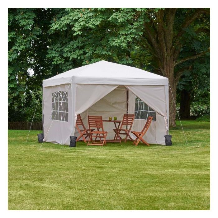 VonHaus Pop Up paviljon 3 x 3m Ivory - slika 2