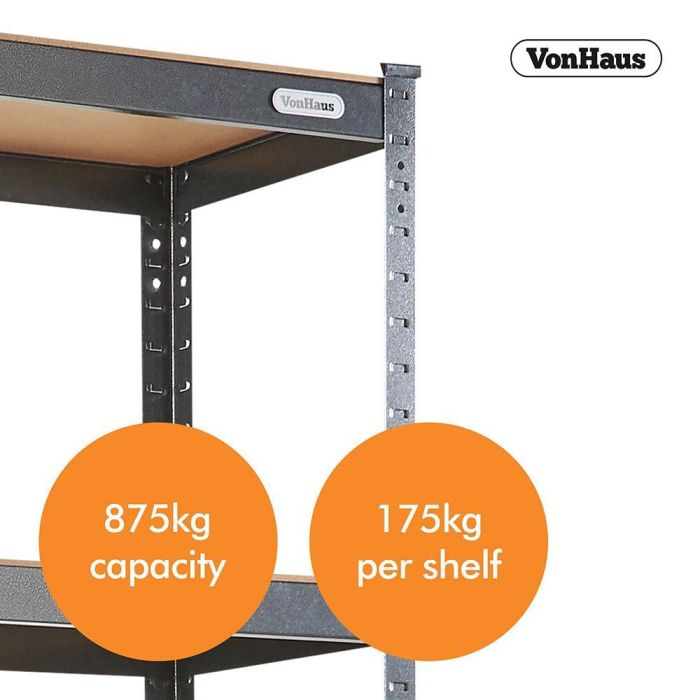 VonHaus 1.8m 5 polični regal HAMMERITE - slika 3
