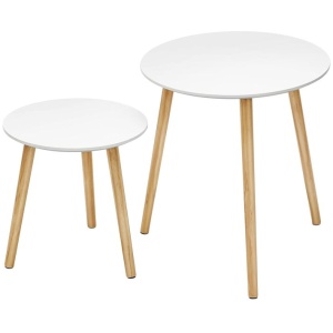 SONGMICS Miza 2X za dnevni prostor 45 x 50 x 45cm bela, LET07WN | E-specialisti.si
