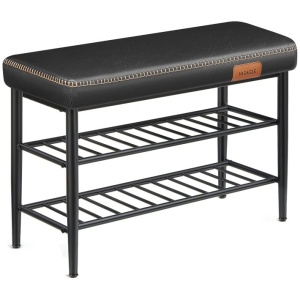 VASAGLE EKHO klop za čevlje, umetno usnje, 135 kg nosilnosti, črna, 30 x 80 x 50 cm, retro 60 | E-specialisti.si