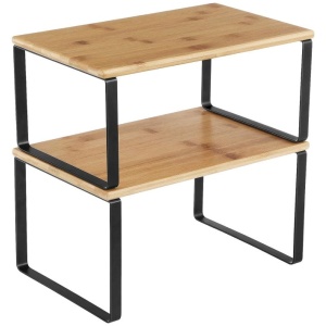 SONGMICS 2x organizator polic črna bambu, KCS02NB | E-specialisti.si
