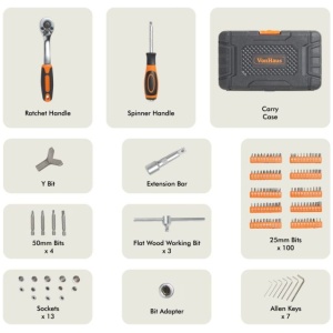 VonHaus 130 delni set natičnih ključev | E-specialisti.si