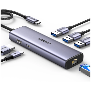 Ugreen 6-v-1 USB-C Hub (100 W PD vhod