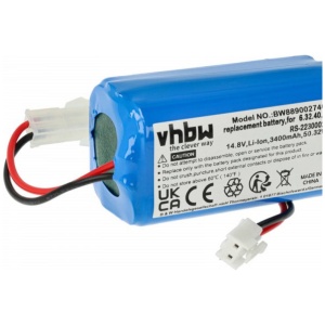 <br><b>Opis:</b><br><ul><li>Baterija za brezžične sesalnike Rowenta</li><li>Nadomestna baterija je izdelana po zasnovi in tehnologiji nemškega proizvajalca VHBW, kar zagotavlja odlično kvaliteto<br></li><li>Najsodobnejša tehnologija omogoča veliko ciklov polnjenja in praznjenja<br></li><li>Li-Ion celice so prijazne okolju, obenem pa zagotavljajo delovanje brez spominskega učinka<br></li><li>Termično stikalo ščiti baterijske celice pred pregrevanjem, prenapolnitvijo in kratkim stikom<br></li><li>Visoka kapaciteta baterije, podaljšan čas delovanja pri mirovanju naprave, zelo počasno samopraznjenje<br></li><li>100% kompatibilnost z originalno baterijo</li><li>Baterijo polnimo z originalnim ali nadomestnim polnilcem</li><li>Certifikati CE in ROHS</li></ul><br><br><p><b>Originalne oznake:</b><br></p><ul><li><li>6.32.40.13-0</li><li>RS-2230002091</li></li></ul><br><p><b>Primerno za:</b></p>Rowenta:<br><ul><li>RR7747, RR 7747 WH 4Q0, RR7755, RR 7755 WH 4Q0, RR7<br></li></ul><br>Tefal:<br><ul><li>RG7765, RG 7765 WH, RG7765, RG 7765 WH</li></ul><br><br><b>Lastnosti:</b><ul><li>Proizvajalec: VHBW</li><li>Vrsta: Li-Ion</li><li>Napetost: 14,8 V</li><li>Kapaciteta: 3.400 mAh (50,32 Wh)</li></ul><br>