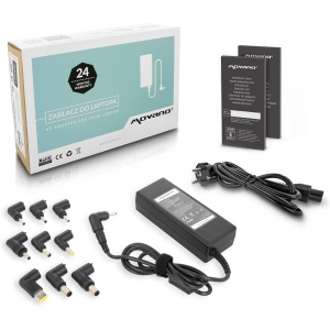 <p><b>Opis:</b></p><p>Univerzalni polnilec z nastavki za vse vrste prenosnikov z zaščito pred prepolnjenjem, nadtokovno zaščito in temperaturno zaščito, certifikatom RoHS, in 10 priloženimi nastavki. Samodejna prilagoditev izhodne napetosti med 15V in 20 V in maksimalni 6A</p><p><b>Vsebina kompleta:</b><br></p><ul><li>1 x napajalnik za prenosnike<br></li><li>1 x napajalni kabel (EU)<br></li><li>10 x nastavki različnih dimenzij<br></li></ul><br><p><b>Primerno za:</b></p><p>Večina prenosnikov različnih proizvajalcev, npr, Toshiba, Asus, HP, Lenovo,... Za točne informacije nas kontaktirajte.</p><p><b>Dimenzije nastavkov oz. priključkov:</b></p><br><br><ul ><li>5,5 x 2,5 mm,&nbsp; (Asus, Toshiba, Lenovo, Liteon, MSI, Packard Bell)</li><li>5,5 x 1,7 mm, (Emachines, Gateway, Packard Bell)</li><li>7,4 x 5,0 mm&nbsp; (Dell)</li><li>4,5 x 3,0 mm&nbsp; &nbsp;(HP, Compaq)</li><li>7,4 x 5,0 mm&nbsp; (HP, Compaq)</li><li>4,5 x 3,0 mm&nbsp; (Dell)</li><li>3,0 x 1,1 mm,&nbsp; (Samsung, Acer, Asus)</li><li>4,0 x 1,35 mm, (Asus)</li><li>4,0 x 1,7 mm, (Lenovo)</li><li >pravokotni (Lenovo)</li></ul><br><b>Lastnosti:</b><ul><li>Proizvajalec: Movano</li><li>Moč: 90 W</li><li>Barva: črna</li><li>Vhodna napetost: 100 V - 240 V</li><li>Izhodna napetost: 15-20V 6A max</li></ul><br>