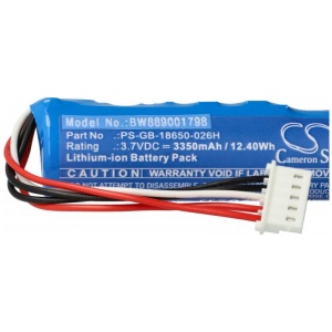 <b>Opis:</b><br><ul><li>Nadomestna baterija je izdelana po zasnovi in tehnologiji nemškega proizvajalca VHBW, kar zagotavlja odlično kvaliteto<br></li><li>Najsodobnejša tehnologija omogoča veliko ciklov polnjenja in praznjenja<br></li><li>Li-Ion celice so prijazne okolju, obenem pa zagotavljajo delovanje brez spominskega učinka<br></li><li>Termično stikalo ščiti baterijske celice pred pregrevanjem, prenapolnitvijo in kratkim stikom<br></li><li>Visoka kapaciteta baterije, podaljšan čas delovanja pri mirovanju naprave, zelo počasno samopraznjenje<br></li><li>100% kompatibilnost z originalno baterijo</li><li>Baterijo polnimo z originalnim ali nadomestnim polnilcem</li><li>Certifikati CE in ROHS</li></ul><br><br><p><b>Originalne oznake:</b><br></p><ul><li>PS-GB-18650-026H</li></ul><br><p><b>Primerno za:</b></p><p>SumUp:</p><ul><li>3G, 3G+</li></ul><br><b>Lastnosti:</b><ul><li>Proizvajalec: VHBW</li><li>Vrsta: Li-Ion</li><li>Napetost: 3,7 V</li><li>Kapaciteta: 3.350 mAh (12,4 Wh)</li></ul><br>