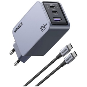 Ugreen Nexode Pro 100W 3-Portni GaN USB polnilec s priloženim 1