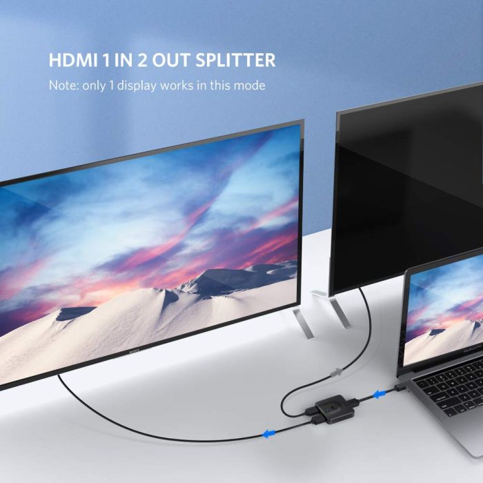 Ugreen HDMI 2.0 2x1 dvo smeren razdelilec, stikalo - box - slika 4