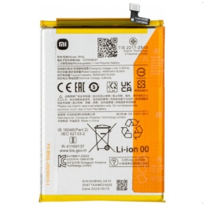 <br><b>Opis:</b><br><ul><li><b>Originalna baterija proizvajalca Xiaomi</b><br></li><li>Najsodobnejša tehnologija omogoča veliko ciklov polnjenja in praznjenja<br></li><li>Li-Polymer celice so prijazne okolju, obenem pa zagotavljajo delovanje brez spominskega učinka<br></li><li>Termično stikalo ščiti baterijske celice pred pregrevanjem, prenapolnitvijo in kratkim stikom<br></li><li>Visoka kapaciteta baterije, podaljšan čas delovanja pri mirovanju naprave, zelo počasno samopraznjenje<br></li><li>100% kompatibilnost z originalno baterijo</li><li>Baterijo polnimo z originalnim ali nadomestnim polnilcem</li><li>Certifikati CE in ROHS</li></ul><br><br><p><b>Originalne oznake:</b><br></p><ul><li>BN5L</li><li>BN5K</li><li>1330101000102B</li></ul><br><p><b>Primerno za:</b></p>Xiaomi:<ul><li>Redmi 12C, 22120RN86G, 22120RN86I, 22126RN91Y, 2212ARNC4L</li><li>Poco C55,&nbsp;22127PC95I</li></ul><br><b>Lastnosti:</b><ul><li>Proizvajalec: Xiaomi</li><li>Vrsta: Li-Polymer</li><li>Napetost: 3,85 V</li><li>Kapaciteta: 5.000 mAh (19,2 Wh)</li></ul><br>