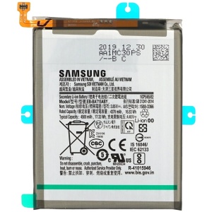 <b>Opis:</b><br><ul><li><b>Originalna baterija proizvajalca Samsung</b></li><li>Najsodobnejša tehnologija omogoča veliko ciklov polnjenja in praznjenja<br></li><li>Li-Polymer celice so prijazne okolju, obenem pa zagotavljajo delovanje brez spominskega učinka<br></li><li>Termično stikalo ščiti baterijske celice pred pregrevanjem, prenapolnitvijo in kratkim stikom<br></li><li>Visoka kapaciteta baterije, podaljšan čas delovanja pri mirovanju naprave, zelo počasno samopraznjenje</li><li>Baterijo polnimo z originalnim ali nadomestnim polnilcem</li><li>Certifikati CE in ROHS</li></ul><br><br><p><b>Originalne oznake:</b></p><ul><li>EB-BA715ABY<br></li><li>GH82-22153A</li></ul><br><br><p><b>Primerno za:</b></p><p>Samsung:</p><ul><li>Galaxy A71, SM-A715F, SM-A7160, SM-A716B, SM-A716G, SM-A716U<br></li></ul><br><b>Lastnosti:</b><ul><li>Proizvajalec: Samsung</li><li>Vrsta: Li-Polymer</li><li>Napetost: 3,85 V</li><li>Kapaciteta: 4.500 mAh (17,33 Wh)</li></ul><br>
