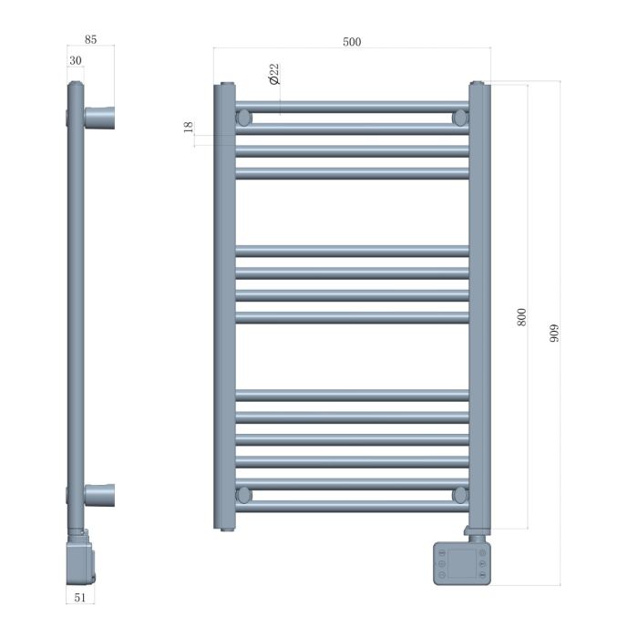 Adler LED kopalniški radiator lestev 600W AD7824 - slika 2
