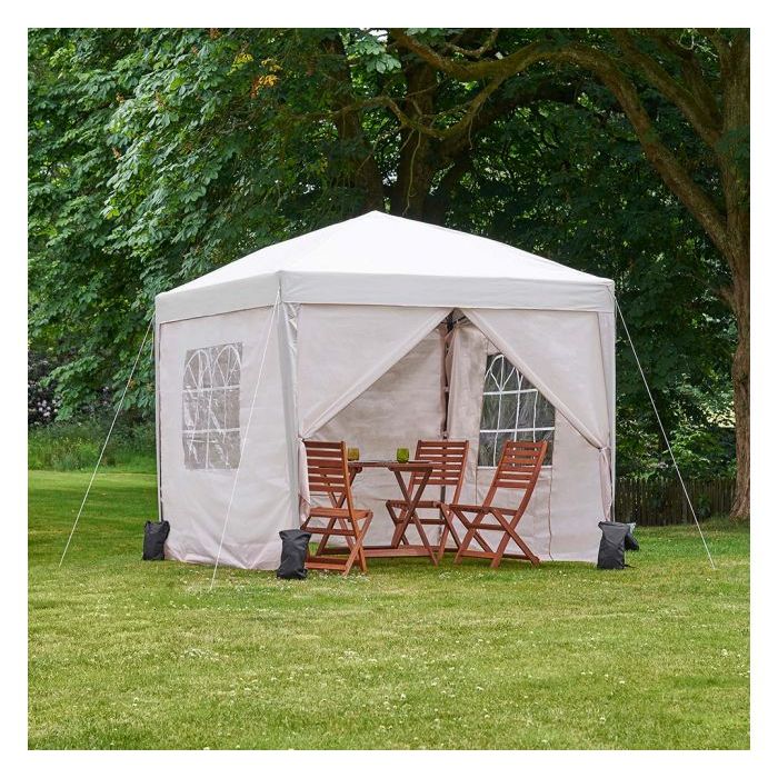 VonHaus Pop Up paviljon 2,5 x 2,5m Ivory - slika 2