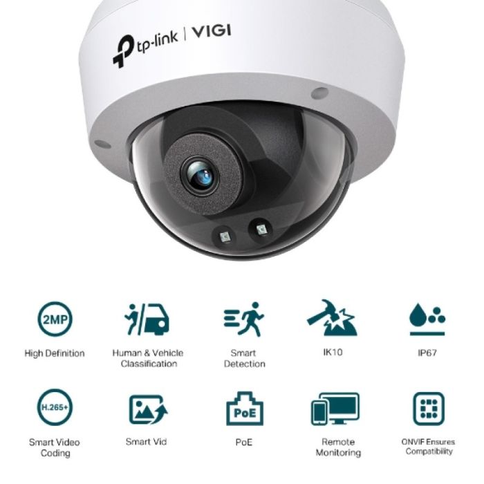 TP-LINK VIGI 2MP 2.8mm/4mm IR Dome mrežna kamera (do 1920x1080 30fps) - slika 2