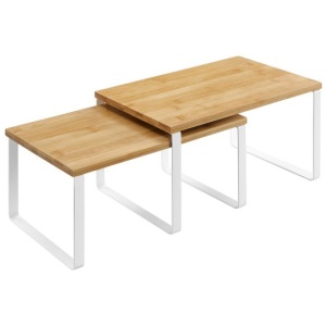 SONGMICS 2x organizator polic bela bambu, KCS02NW | E-specialisti.si