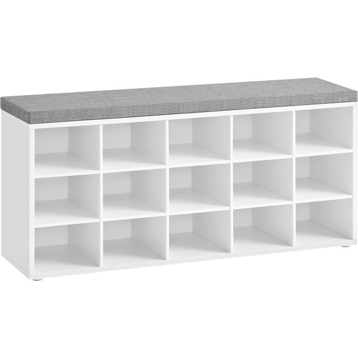 VASAGLE klop za čevlje z mehko blazino 30 x 105 x 48 cm, bela | E-specialisti.si