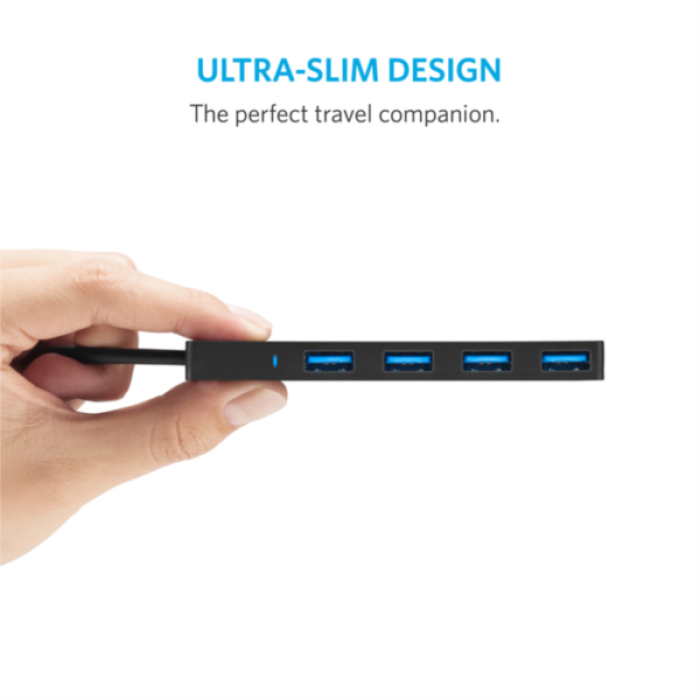 Anker Ultra Slim 4-port USB 3.0 hub črn - slika 2