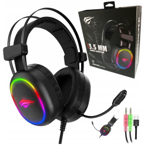 HAVIT Gamenote RGB LED slušalke z mikrofonom HV-H2016d