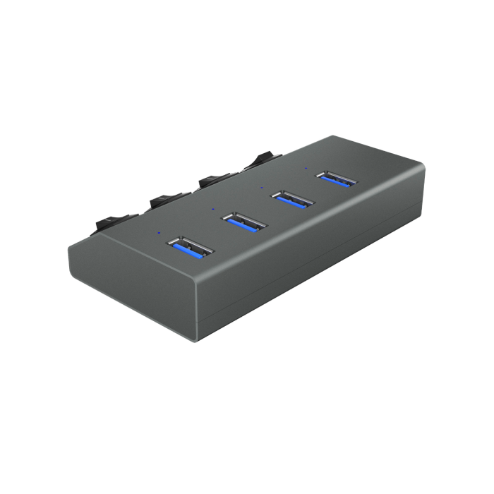 IcyBox IB-HUB1405 4-portni USB-A hub s stikali - slika 4