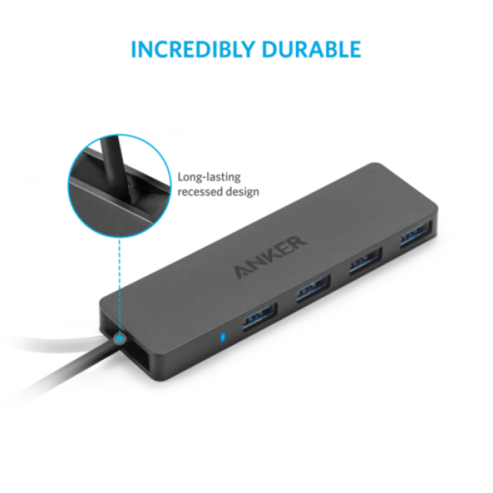 Anker Ultra Slim 4-port USB 3.0 hub črn - slika 4