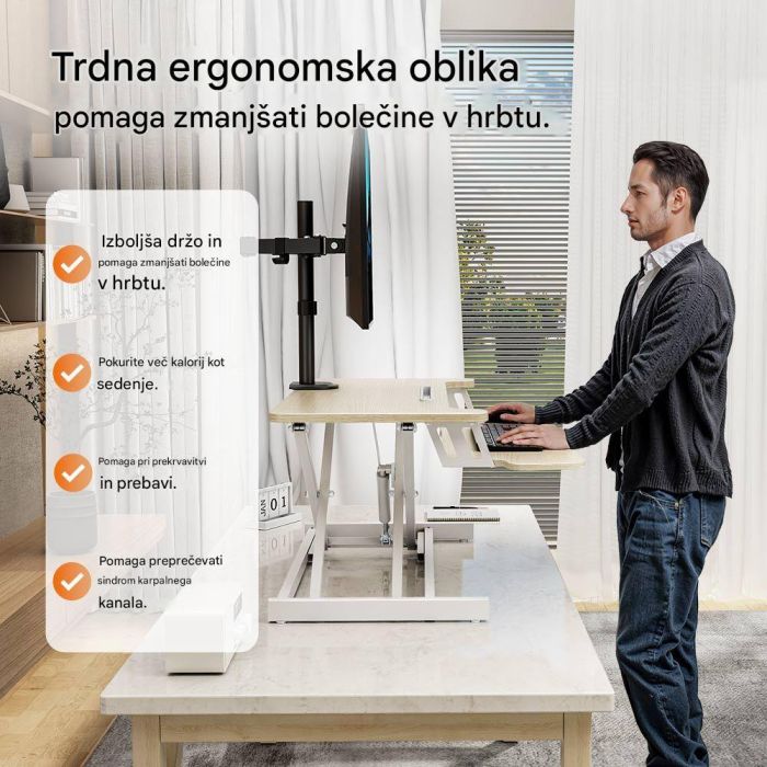VonHaus Nastavek za stoječo pisalno mizo – svetel les - slika 4