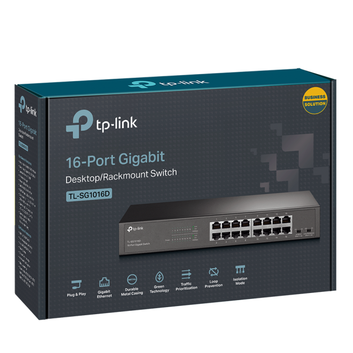 TP-LINK SG1016D V12 16 port Gigabit 10/100/1000 mrežno namizno/stensko stikalo - slika 3