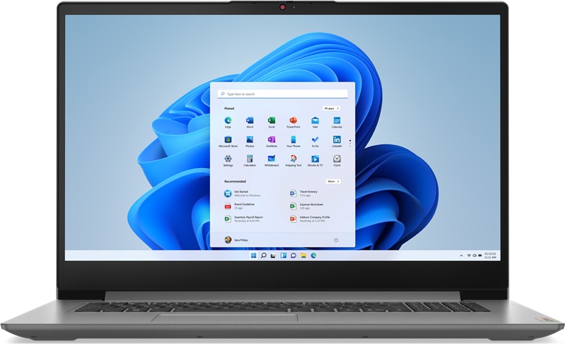 Intel® Pentium® Gold 8505 / 5-Cores (1C+4c) / 6T, P-core 1,2 / 4,4 GHz, E-core 0,9 / 3,3 GHz, 8 MB, 8 GB LPDDR4 ONBOARD, 512 GB NVME SSD, 43,9 cm (17,3″), Matiran (AntiGlare, matt), HD+ / 1600 x 900, Intel® UHD Graphics, HDMI, USB-C, 2x USB, Card reader, bluetooth, Microsoft Windows 11 Home (64-bit)